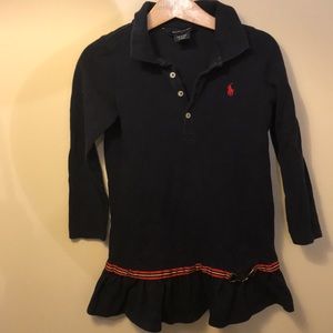 Ralph Lauren drop-waist polo dress w/ribbon detail
